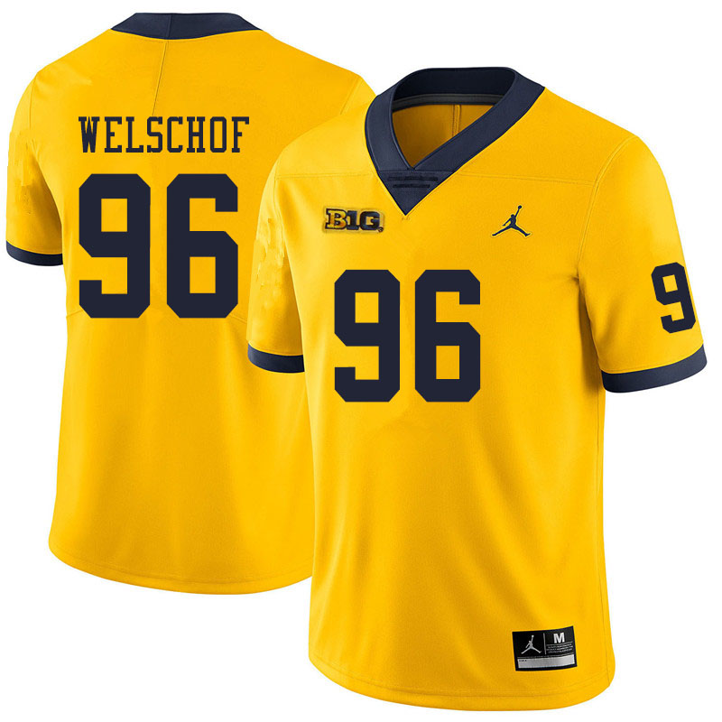 Men #96 Julius Welschof Michigan Wolverines College Football Jerseys Sale-Yellow